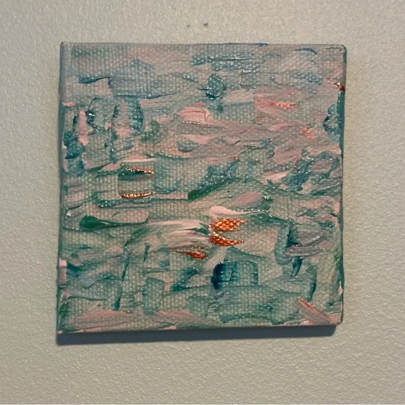 🌺Abstract Canvas Art in Blue & Green-Set of 3 🌺 - Picture 3 of 10